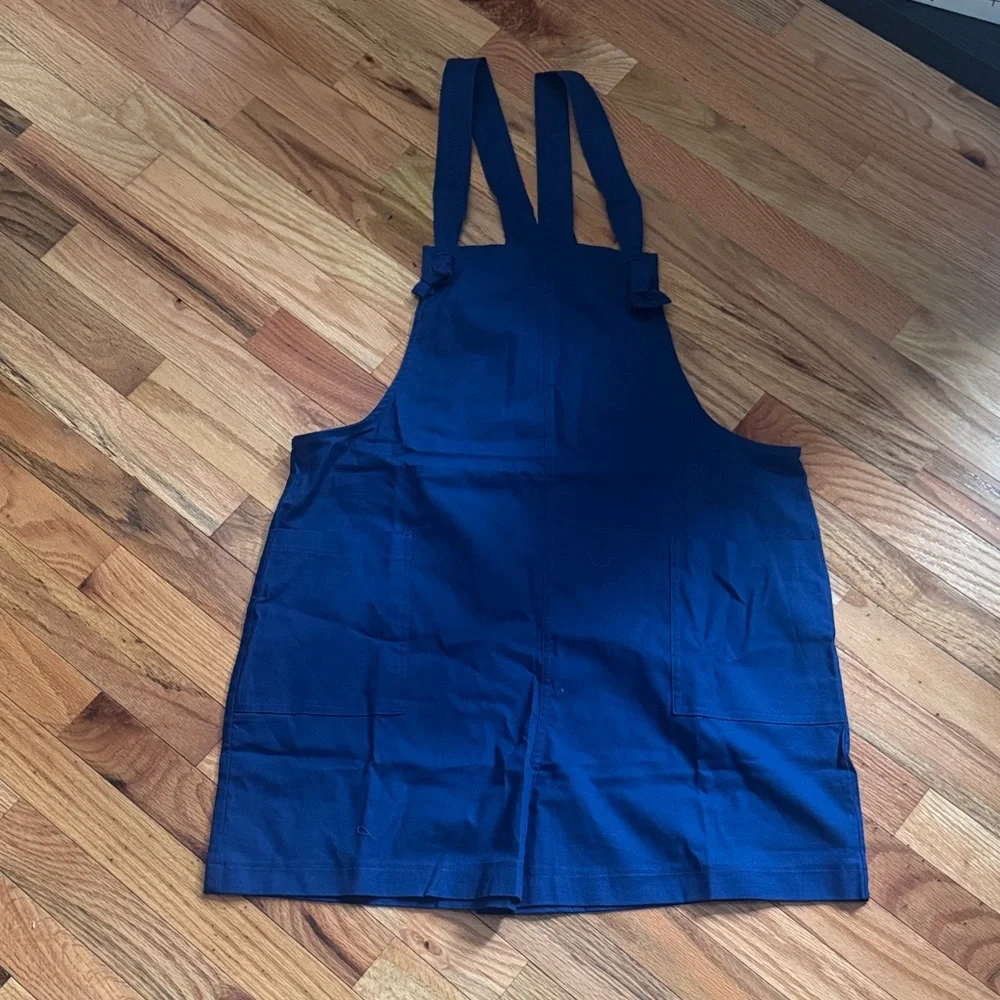 NWOT Zenana Knotted Strap Overall Romper With Pockets Size Large Blue - Picture 1 of 8
